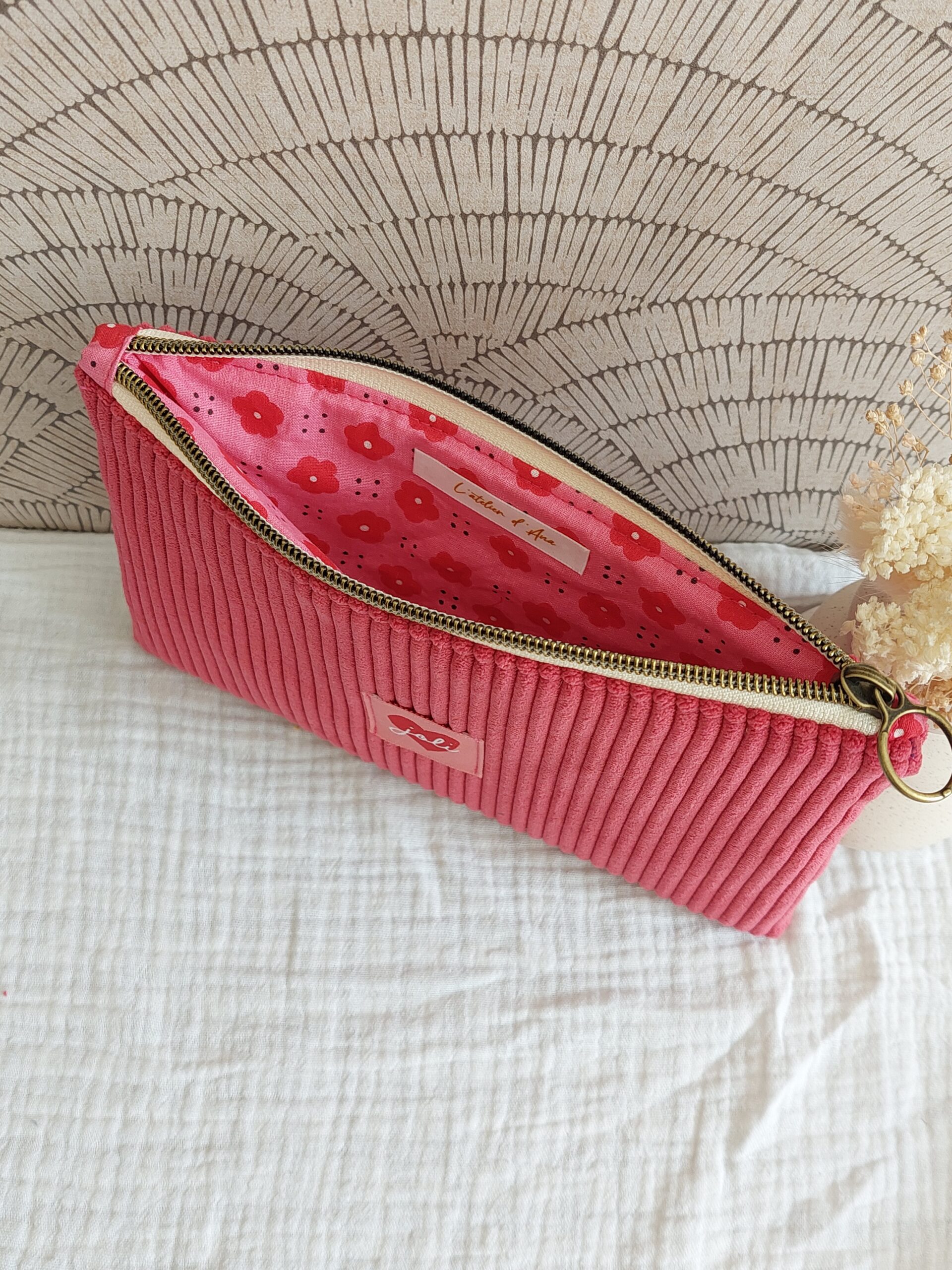trousse velours fait main