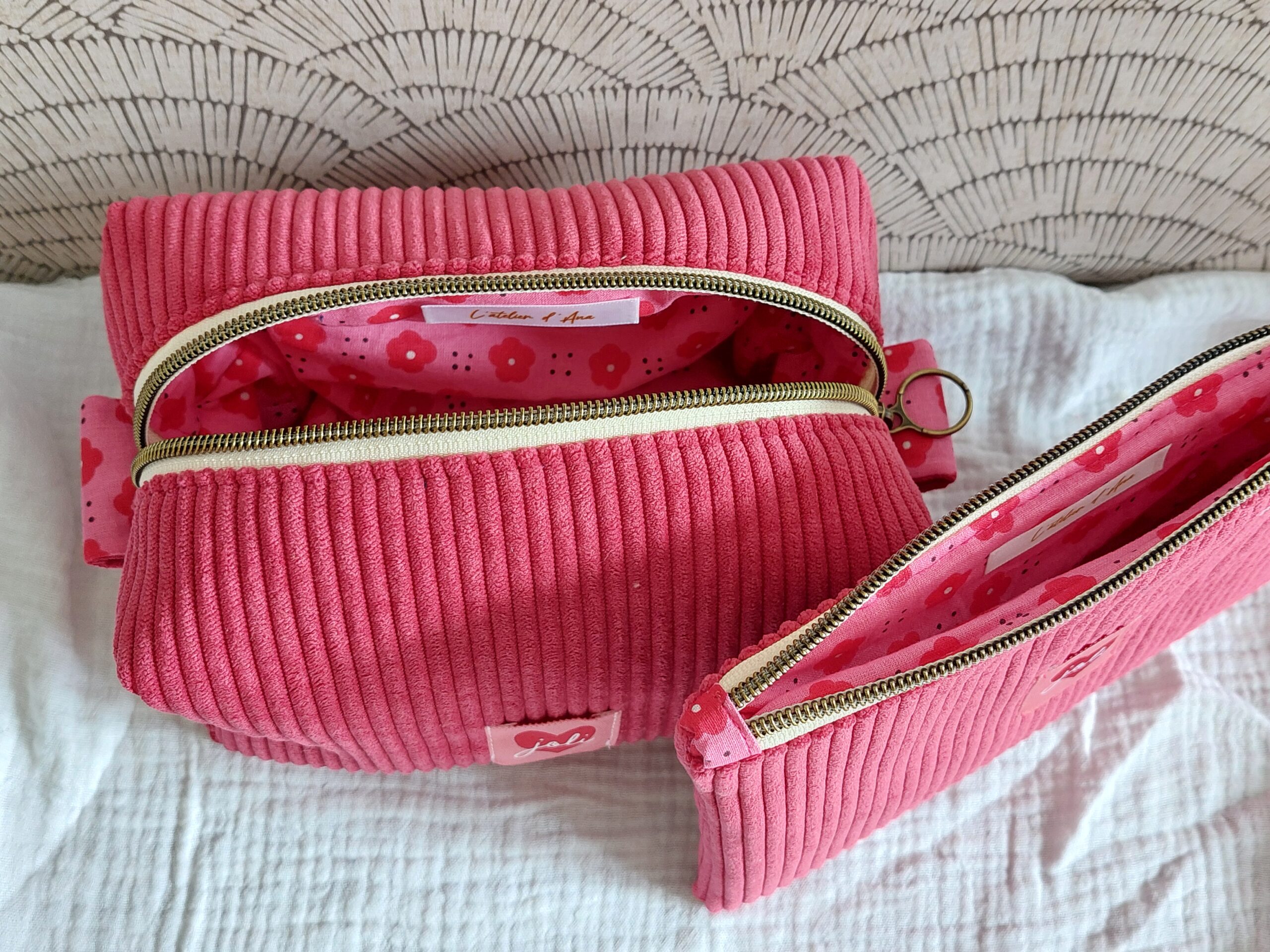 trousse velours fait main
